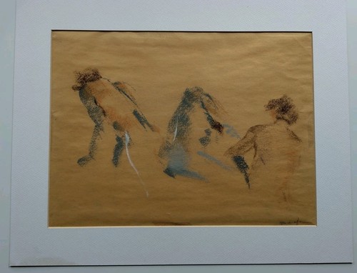 Pastell zeichnung akt 1860 - pastell,