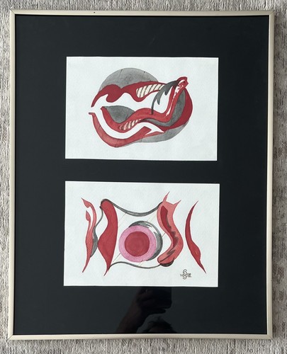 Aquarell diptychon abstrakte - aquarell,